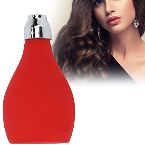 Botella vacía de polvo de pulverización, spray de peluquería de talco en polvo de calor espinoso bomba de pulverización, botella de polvo exprimidor de silicona (rojo)