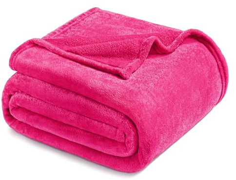 Exclusivo Mezcla Kuscheldecke Fleece Decke für Couch, Superweiche und Warme Sofadecke Wohndecke für Ganzjahreszeit, Plüsch und Leicht, 150 x 200 cm, Hot Pink