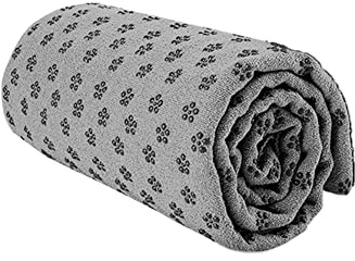 Morbuy Serviette de Yoga en Microfibre Tapis de Yoga avec Surface Antidérapante, Idéal pour Le Yoga Chaud Tapis de Fitness pour Yoga Pilates Voyage Pique-niques (183x63cm,Gris Classique)