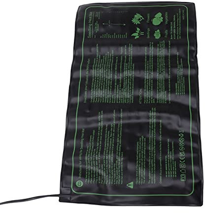 Fockety Sämling-Heizkissen, Thermostatregler, 50,8 X 25,4 cm, Sämling-Heizmatte aus PVC für Pflanzen Zur Erhöhung der Keimungserfolgsrate (EU-Stecker 220 bis 240 V)
