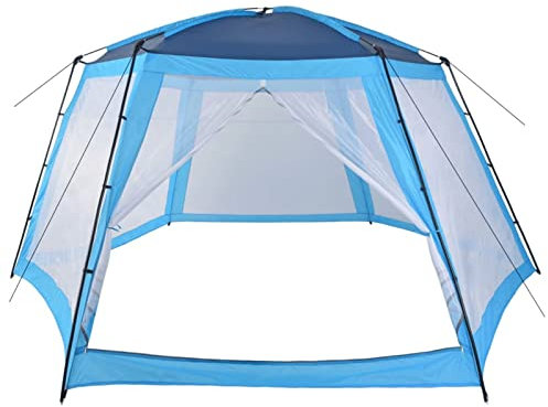 Festnight Pool Tent Fabric Round Pool Dome Cover Tent for Swimming Pools and Hot Tubs Home & Garden With Pool Tent with Removable Sides Dome Event Shelter for Camping 590x520x250cm Blue