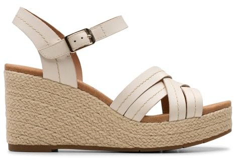 Clarks Sabina remsandal för kvinnor, Kräm läder, 37.5 EU