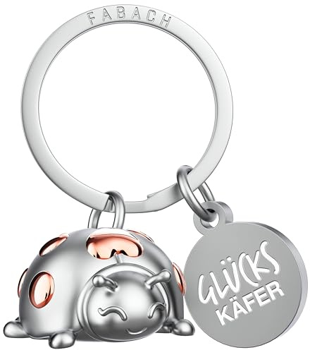 FABACH Porte-clés coccinelle porte-bonheur Marie – Coccinelle porte-bonheur Viel Erfolg – Porte bonheur voiture – Cadeau Bonne chance