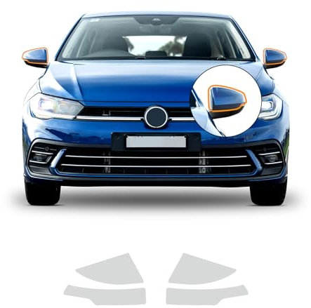 FDAIUN Rückspiegel PPF Lackschutzfolie für Volkswagen VW Polo R Line 2021 2022 2023 TPU PPF Folie Schutzfolie Transparent Schutzfolie Zubehör 4Stücks