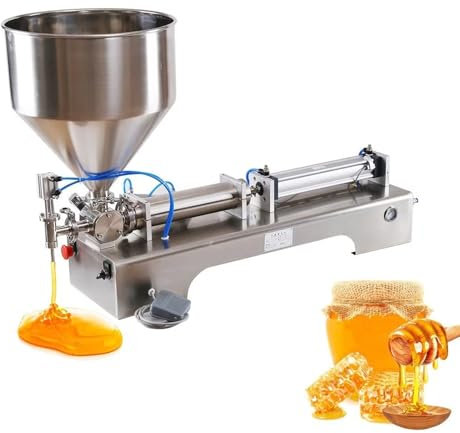 Riempitrice Per Pasta - Riempitrice Pneumatica Orizzontale Semiautomatica Per Crema Da 10-5000 Ml, Riempitrice Quantitativa Per Riempitivo Viscoso Industriale Industriale In Acciaio Inossidabile (1 T