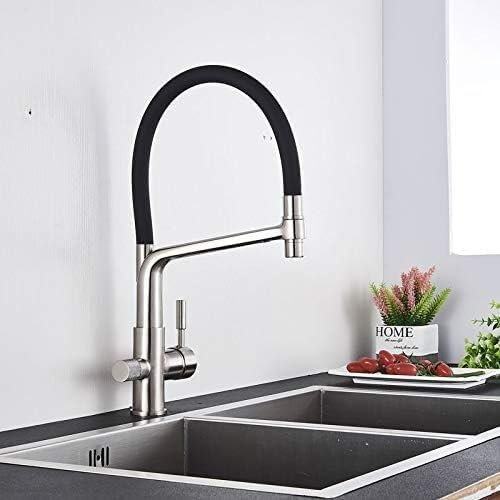Touch-On-Wasserhähne, Küchenspüle-Wasserhahn für Bar, Bauernhaus, Gewerbe, Chrom/Mattschwarz/Nickel/Weiß, gereinigte Küchenarmaturen, Heiß-Kalt-Rotation, Pull-Down-Mischbatterie mit 2 Ausgängen (gebür
