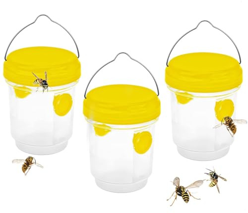 EHOTER Piège à Abeilles Polyvalent Piege A Frelon pour Bouteille Plastique Interieur Piege A Guepes Et Frelons Exterieur À Suspendre Piege pour Mouche Moucheron (3pcs)