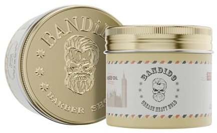 Bandido Grease Heavy Hold Pomade 125 ml | Cera Capelli Uomo Oil-Oased | Tenuta Extra Forte, Finitura Lucida | Profumazione Barbershop | Non Indurisce e Si Rimodella Facilmente