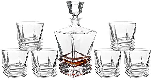QTANZIQI Verres à Whisky en Cristal, Ensemble de 6 Verres à l'ancienne, pour Boire du Whisky Bourbon, des Cocktails, du Cognac, Cadeau pour Petit ami (Type 14)