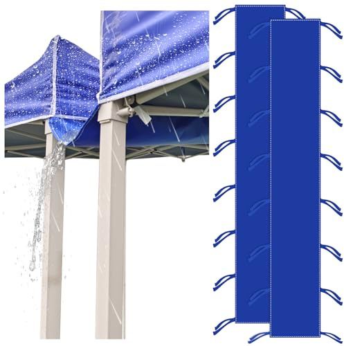 VirgoCCY Confezione da 2 grondaie per tende, 3 m, in vinile PVC, grondaie, accessori di drenaggio per tende a baldacchino, per capannoni a baldacchino stile telaio alto, blu