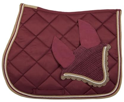 Wagner-Germany VS Tapis de selle avec bonnet anti-mouches et strass (baie)