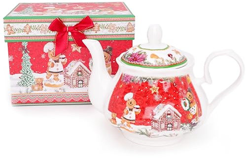 Christmas Concepts® Gamma di stoviglie in ceramica Gingerbread Deluxe (Teiera)