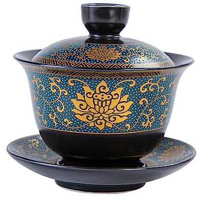 Amosfun Tazza Da Tè in Zuppiera Cinese in Ceramica Vassoio Decorativo Set Per Cerimonia Del Tè Tradizionale Adatto Per Casa Ufficio Regalo Elegante Multicontesto
