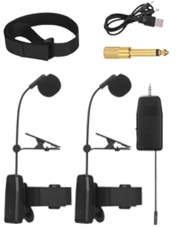 F Fityle Micrófono de instrumento Micrófono de condensador de pinza para instrumentos Ejercicios personales Actuaciones Micrófono para saxofón, Micrófono para 2 Saxos de 20 Cm