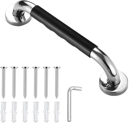 13Inch Bathroom Grab Rail, Anti-Slip Grab Bar Rail 304 Stainless Steel Shower Safety Handle Disability Aids Handrail for Kitchen Bedroom Bathtub Shower Steps