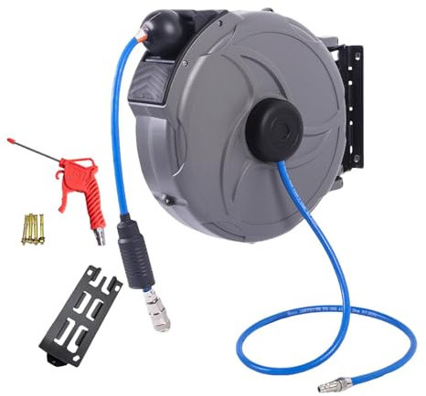 Avvolgitubo aria retrattile - Avvolgitubo pneumatico robusto da 15 m, avvolgitore automatico del compressore d'aria | Avvolgitore per tubo del compressore d'aria ad avvolgimento automatico
