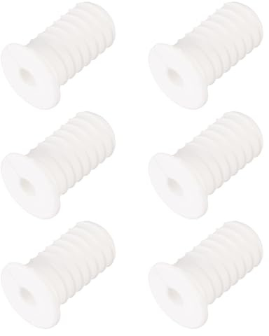 sourcing map 6Pcs Wall Grommets for Cables, 3/4(19mm) Silicone Cable Wall Bushing Feed Through Cable Routing Kit with 7mm Hole Accessories Pass Through for Ethernet, White with Thread