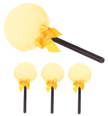 EXQUIMEUBLE 4stücke Puderquaste Für Unterwegs Große Puderquaste Für Körper Flauschige Make-up-quaste Lutscherförmige Kosmetikquaste Für Losen Puder Wiederverwendbare