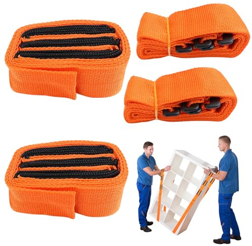 Tragegurte Umzug 2 Personen Möbeltransportgurte Verstellbare Möbeltragegurte Transportgurt Umzugsgurte Umzugshelfer Tragegurt 380 kg (Orange)