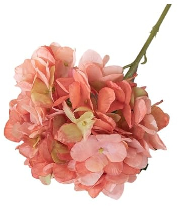 MDSIOKHJ Ortensie Finte Fiore Artificiale Ortensia Fiori Finti Festa di Famiglia Compleanno San Valentino Ortensia Decorazione for Matrimonio Decorazione da Tavolo for Matrimonio(Orange)
