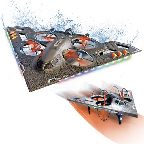 A ALPHA Aereo Telecomandato RC 3 in 1 – Jet RC per Aria, Terra e Acqua, Drone Giocattolo per Bambini e Adulti