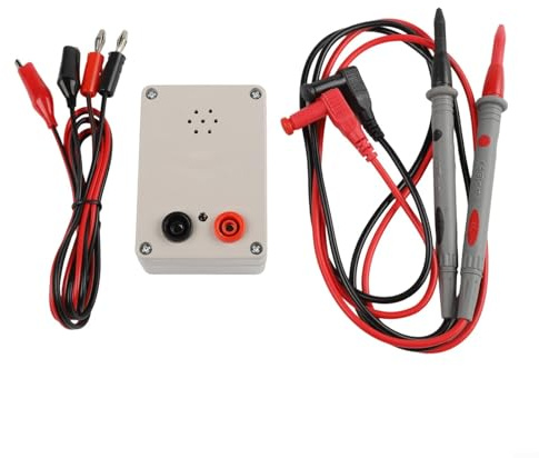snowchecking Durchgangsprüfer 9 V mit Summer und Kontrollleuchte, ABS-Körper, weiß, für Draht-, Kabel- und Leiterplattenschaltungsprüfung, integrierte austauschbare Batterie (D)