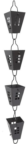 ZGHQHCDRH Wasserkette, Regenkette aus Metall, 1 Stück, kreative Regenketten for Fallrohre, und starken Regen, Balkon-Regenkette, hängende Regenrinnenkette