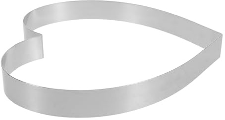 BAZEITFLOW Moule à Gâteau de Cœur en Acier Inoxydable 25 CM X 3 CM Cercle à Mousse Antiadhésif pour Pâtisserie Cuisson de Gâteaux Tartes et Desserts pour Anniversaires et Saint-Valentin