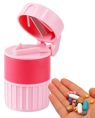 Cortador De Pastillas, Triturador Y Cortador De Pastillas - Trituradora | Divisora de Tabletas Con Almacenamiento De Pastillass - Molinillo Pulverizador 4 En 1, Triturador Divisor De Tabletas, Tritur