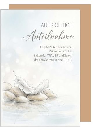 Edition Seidel Premium Trauerkarte mit Umschlag. Beileidskarte Kondolenzkarte Karte Klappkarte Spruch Aufrichtige Anteilnahme Erinnerung Mitgefühl Gedenken Trost Hoffnung Kraft (T1225 SW026)