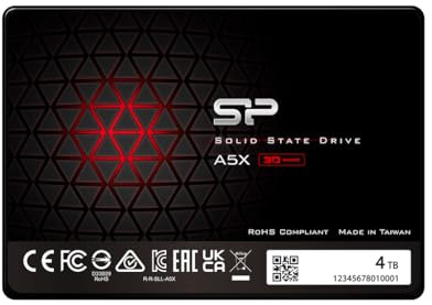 Silicon Power 4TB SSD 3D NAND A5X SLC Cache Performance Boost SATA III 2.5 7mm (0.28) Internal Solid State Drive (SP004TBSS3A55S25AY)