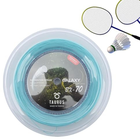Badmintonsträng – 656 fot högelastisk tråd ersättning för racketar | professionell 0,70 mm racket träningssträng | hållbar 200 m platta idrottare och proffs, 20-12,7 kg spänning