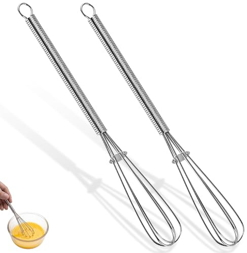 U-Taste 18 cm Frullino Mini da Cucina: Set di 2 Piccoli Frulli a Mano in Acciaio Inossidabile 18/8, Utensile Metallico per Cucina e Pasticceria, Ideale per Bevande, Cibi, Uova, Caffè, Latte