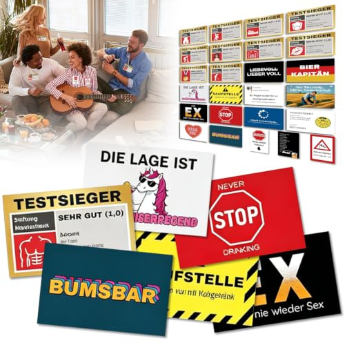 Lustige Malle Aufkleber, 125 pcs Malle Sticker Aufkleber set, Malle Party Sticker, Lustige Sauf Aufkleber, Mallorca Party sticker, für Party, Ballermann, Schützenfest, Oktoberfest, Festival, JGA