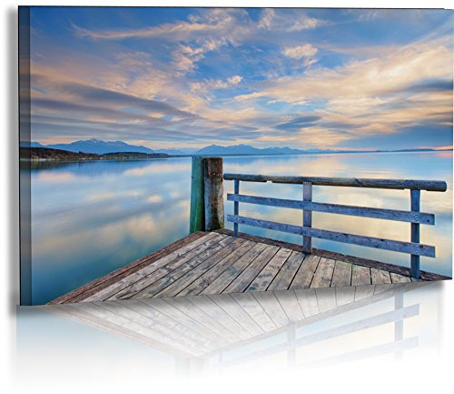 Fotoatelier Dirk Haas Premium Acrylglasbild XXL - Natur - Landschaft - Bild - Wolken - Chiemsee - Steg - Wasser - Acrylglas : 80 cm x 40 cm