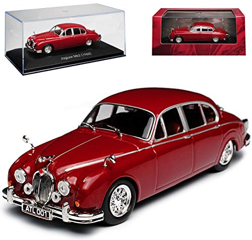 Atlas Jaguar Mark 2 MKII Limousine Dunkel Rot 1959-1969 1/43 Modell Auto