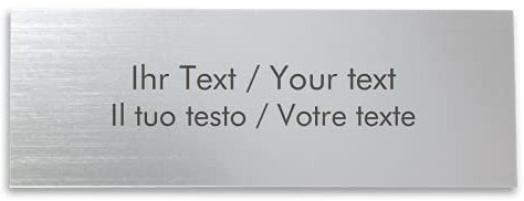 Namensschild aus Acryl in Edelstahl-Optik mit personalisierter Gravur - 180 x 65 mm, silber-metallic - Türschild, Klingelschild