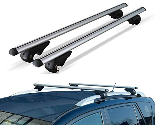 UKB4C Locking Universal Aluminium Car Roof Bars Cross Rack 1.2M For Raised Rails 90kg