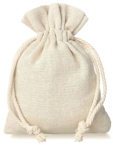 SAKETOS Stoffbeutel mit Kordelzug 6 x 8 cm - Leinen Säckchen 10 Stück - Beutel - Geschenktüten - Zugband - Leinenbeutel - Stoffsäckchen - Geschenksäckchen - Kordelzugbeutel - Leinensäckchen