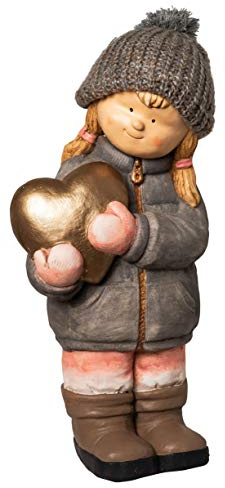 Wichtelstube-Kollektion XXXL Deko Figur 52cm Winterkinder Mädchen Weihnachtsfigur Keramikfigur Weihnachten Gartenfigur