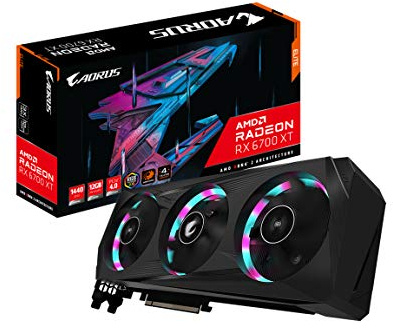 Gigabyte AORUS Carte Graphique Radeon RX 6700 XT Elite 12G, système de Refroidissement WINDFORCE 3X, 12 Go 192 Bits GDDR6, GV-R67XTAORUS E-12GD Carte vidéo