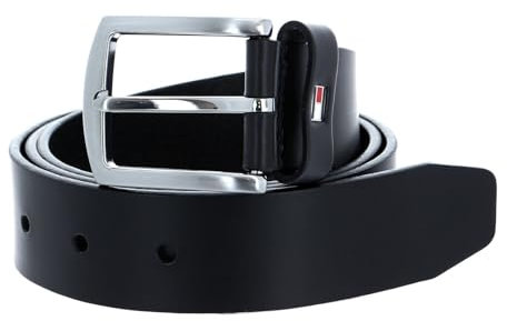 Tommy Hilfiger Herren Gürtel New Denton 3,5 cm Belt Ledergürtel, Schwarz (Black), 100 cm