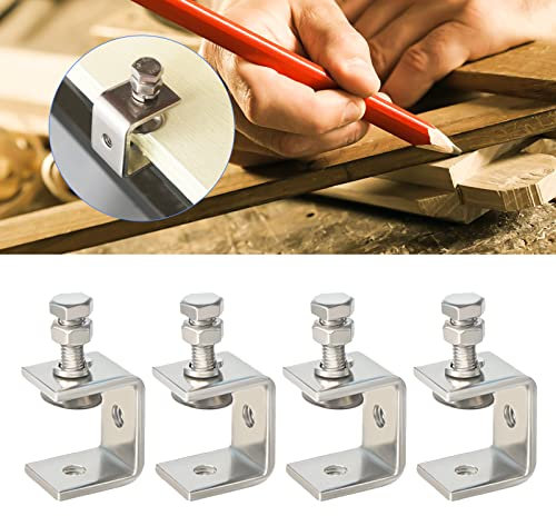 4 Stück C-Zwingen Set C-Klemme mit breiten Backenöffnungen Heavy Duty C-Clamp Edelstahl Heavy Duty Clamp Holzbearbeitung Fixture Clamp 304 Edelstahl Heavy Duty Clamp