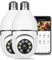 Paquet de 2 Caméra Ampoule, 360 Degrés WiFi Extérieur avec Vision Nocturne, Caméra De Surveillance Ampoule Guardcam, Suivi Automatique, Audio Bidirectionnel, Détection De Mouvement