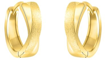SOFIA MILANI - Damen Ohrringe 925 Silber - vergoldet/golden - Gebürstete Creole - E1577