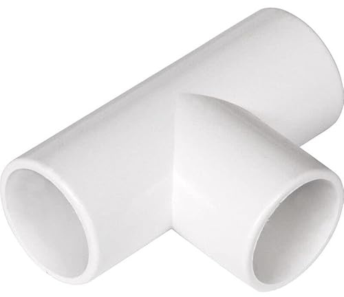 PVC White Metric Plumbing Fittings Pipe Tubing for Aquarium Fish Tank Pond Solvent Weld Plumbing (Tee Piece, 20mm)