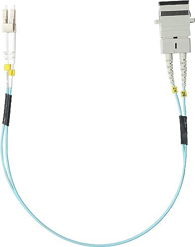 RiteAV - Cavo adattatore in fibra ottica LC a SC multimodale 10GB OM3/OM4 50/125um Duplex, LC maschio a SC femmina cavo adattatore in fibra - 0,3 metri (1 FT)