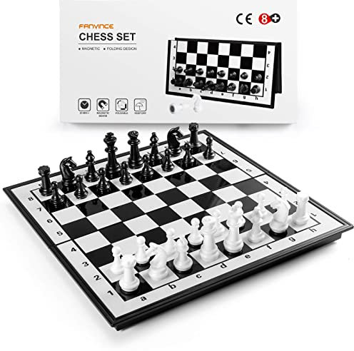 FanVince Schachspiel Schach Magnetisch Reise Spiel Hochwertig Chess Set Folding Schachbrett für Erwachsene Kinder