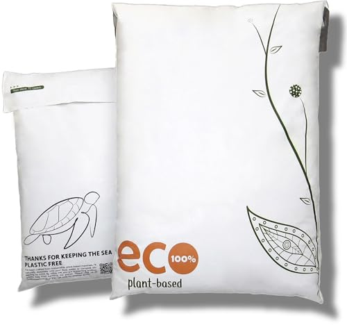 Treehouseco Umweltfreundliche, kompostierbare Versandtaschen: biologisch abbaubar, wiederverwendbar und plastikfrei, weiß, Small: 9 x 12 (23 x 30cm), Modern