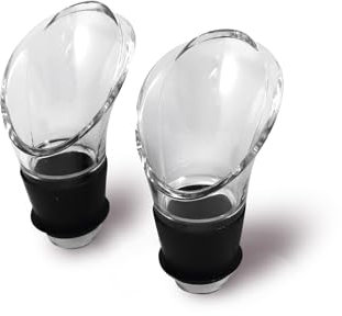 Fackelmann Beccucci Decanter 2 pz, versatore per bottiglie di vino antigoccia, lavabile in lavastoviglie, materiale in plastica e silicone, dimensioni 4 x 5,7 cm